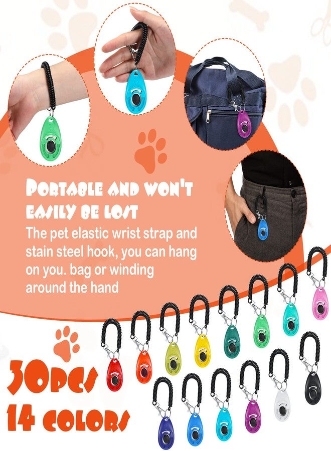Kigeli 30 Pcs Dog Training Clicker for Pet with Wrist Strap Dog Cat Bird Clicker Puppy Training Supplies for Dogs Cats Horses Birds Behavioral Coaching Accessories (Multicolor) - Image 4